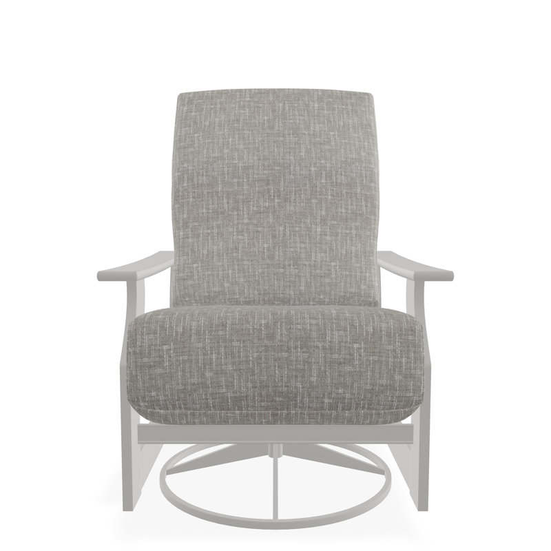St. Catherine Marine Grade Polymer Deep Seating Cushion Swivel Rocker, Hither Pewter, Snow