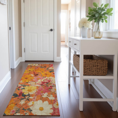 Premium Machine Washable Elize AMF1506 Floral Rug