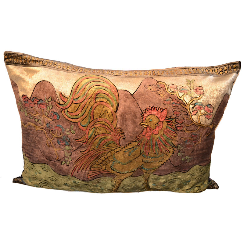 Rooster II Rectangular Pillow Cover, Velvet