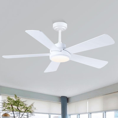 52" Modern 5-blade Ceiling Fans With Lights And Remote
