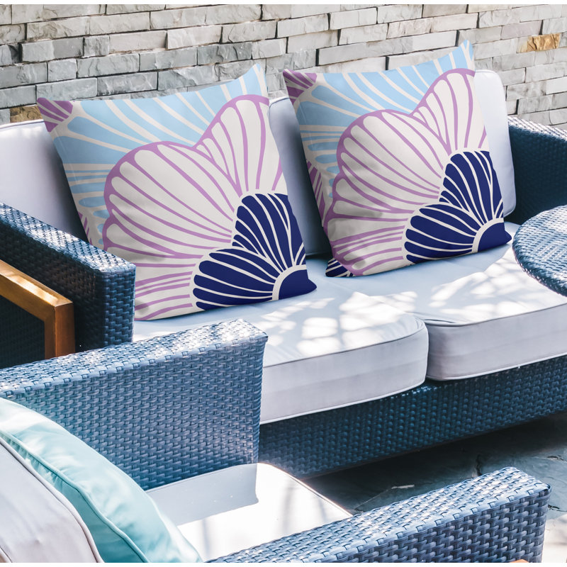 Housse et insert de coussin décoratif intérieur / extérieur en mélange de polyester, L 17 po x H 17 po, Mauve