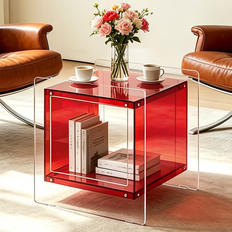 Frame End Table, Red