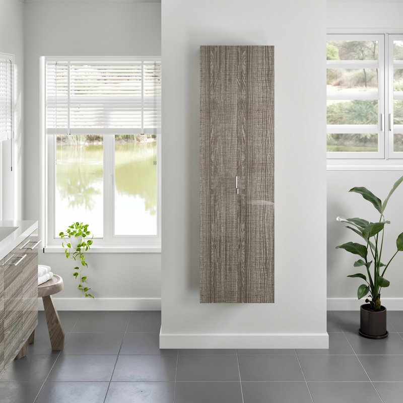 Eviva Luxurious 16 In. W X 16 In. D Ash Wall-Mounted Linen Cabinet