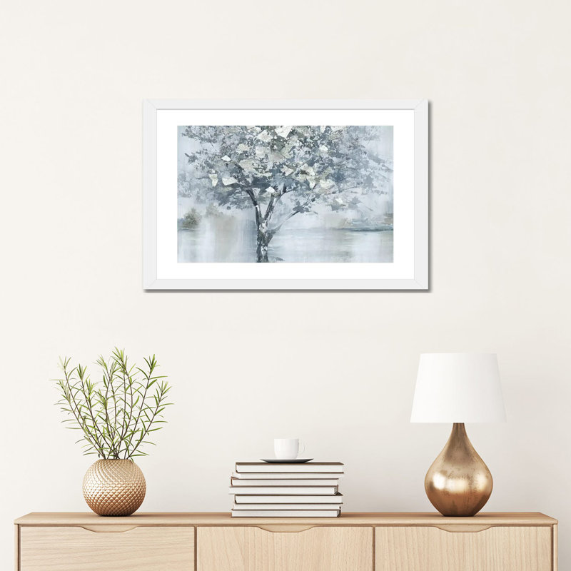 «Foil Foliage» par Nan - impression, H 16 po x l 24 po x P 1 po, Cadre blanc
