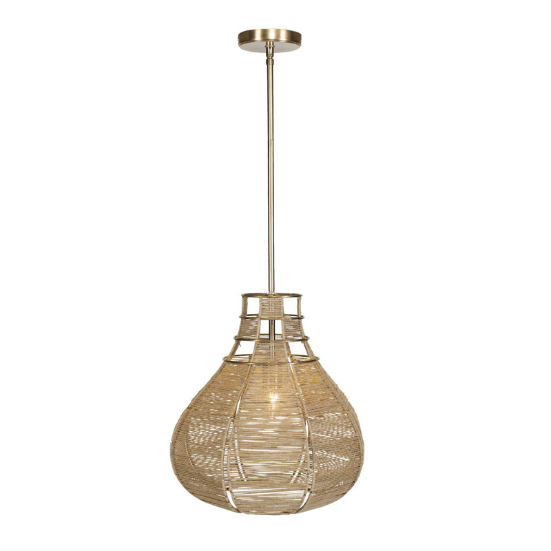  Luminaire suspendu corde naturelle 1 lumière Hestia