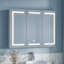 Pharmacie de salle de bain éclairée avec miroir réglable et tablettes réglables l 47,2 po x H 35,4 po H