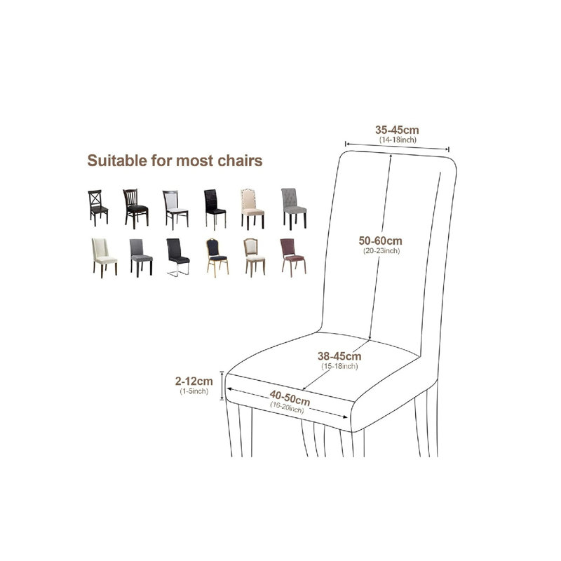Box Cushion Dining Chair Slipcover, Polyester Blend - Beige Abstract