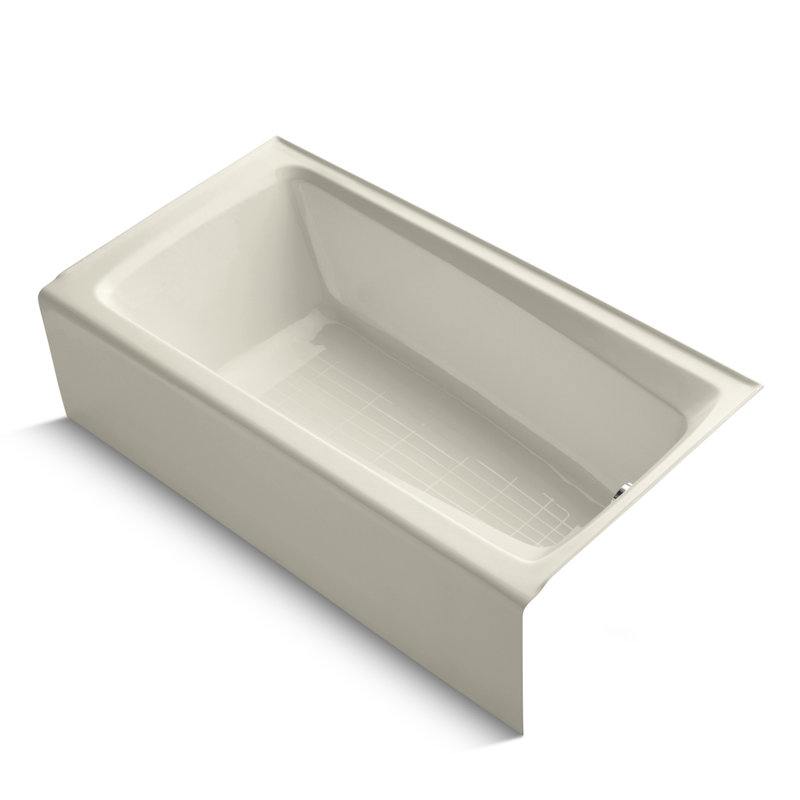Mendota 60" x 32" Soaking Bathtub, Almond, Right