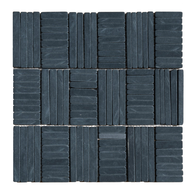 Black Slate 2x4 Alternate Pattern Mosaic Blend