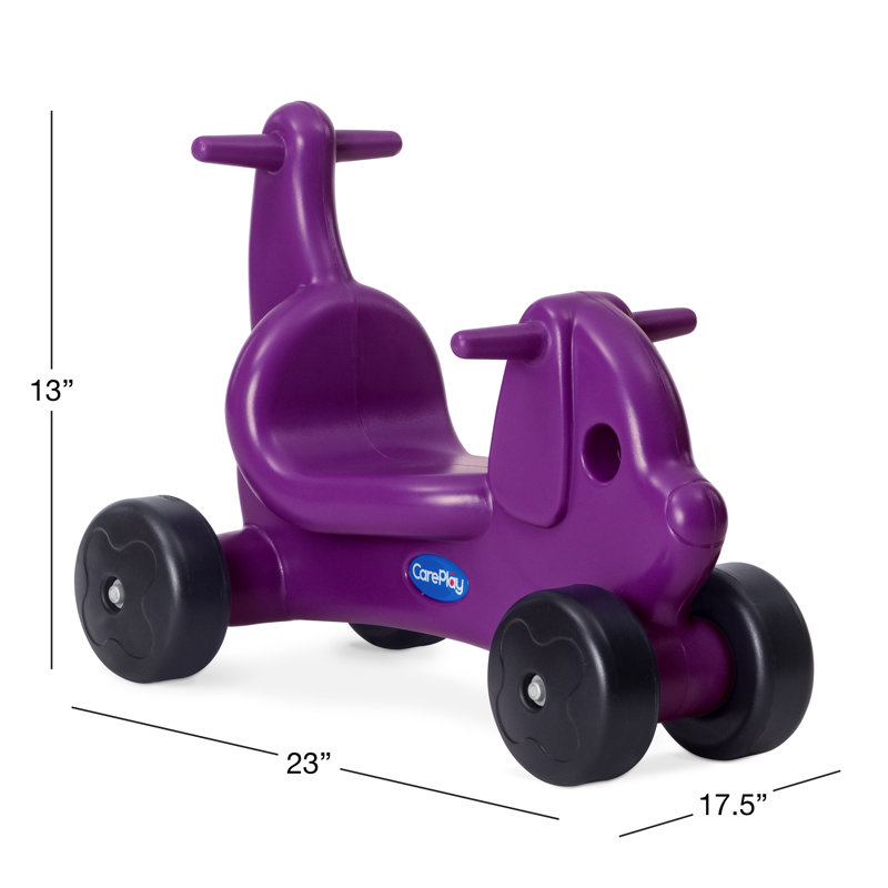 Purple Plastic 2-in-1 Push and Ride-on Puppy Toy