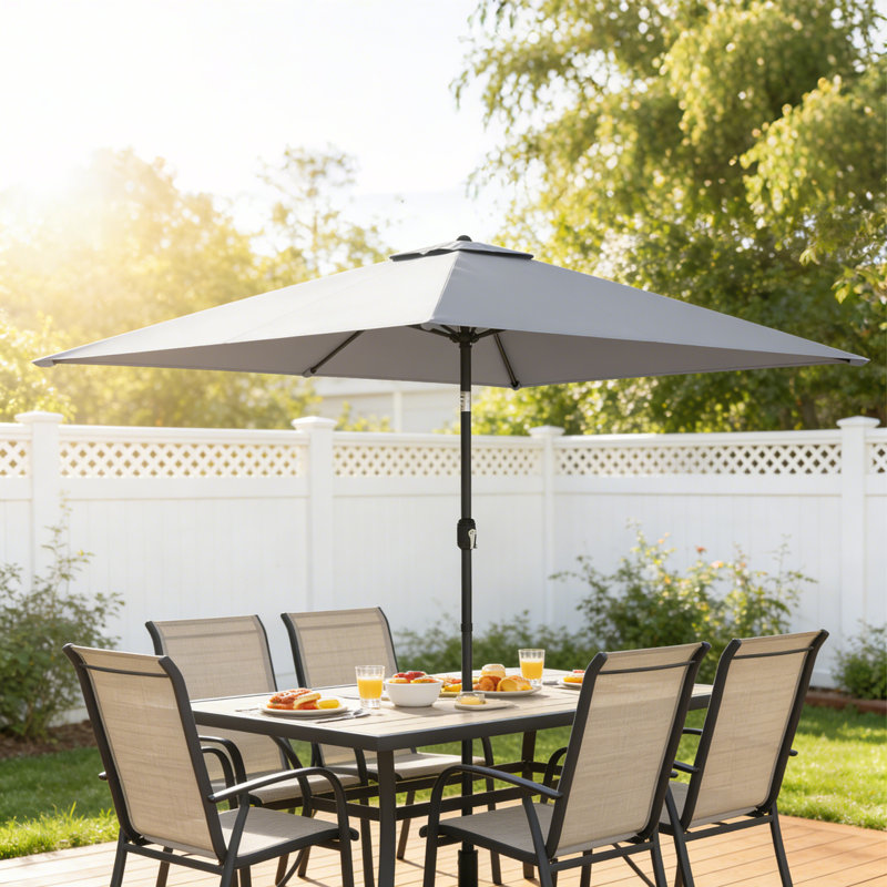 292cm Market Parasol, Light Grey