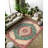 Otto Burgundy Green Beige Oriental Machine Printed Cotton Polyester Area Rug-1439379445