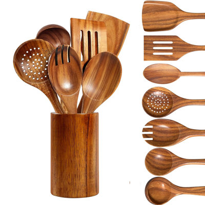 kisportee Wooden Non-Stick Kitchen 8 Pieces Set,