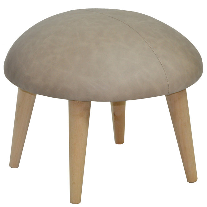 Solid + Manufactured Wood Accent Stool, Light grey