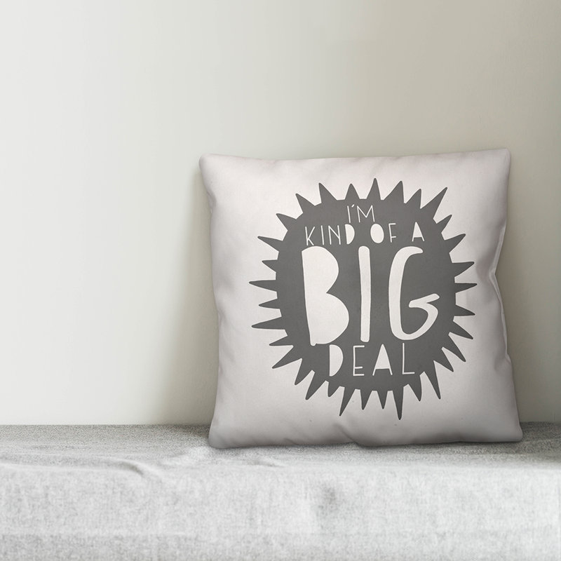  Coussin décoratif I'm Kind of a Big face, Gris