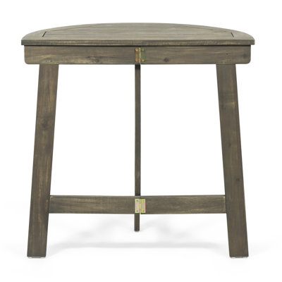 Grey Half-Round Wood Table, Foldable For Easy Arrangement Grey, Adds Aesthetic To Space