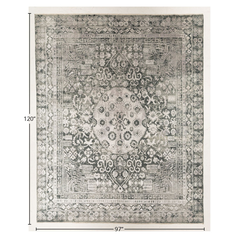 Handmade Cotton and Silk Oriental Area Rug