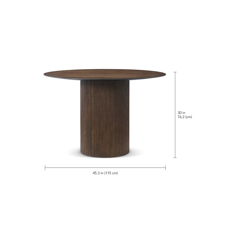 Vienna Dining Table, 30" H x 45.28" L x 45.28" W, Brown