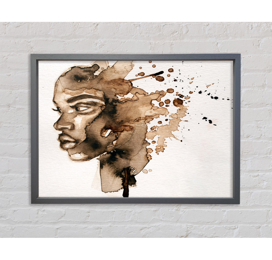 The Splatter Of Ink Portrait - Einzelner Bilderrahmen Kunstdrucke auf Leinwand