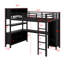 Lit mezzanine en métal avec garde-robe et bureau en L, avec cubes de rangement et tablettes-325347056