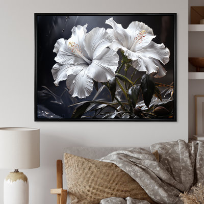 " Hibiscus Flowers Illuminated By Moonlig "