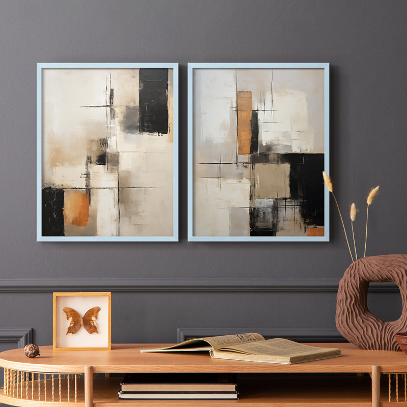 ABSTRACT Series CCCCLXIV - Impression encadrée de qualité supérieure - prête à être accrochée - aucun clou requis - aucun clou requis