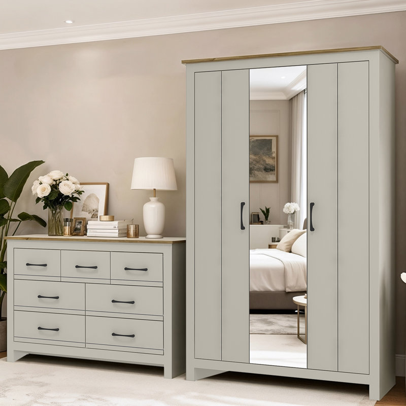Limestone Storage Suite Bedroom Set, Light Grey