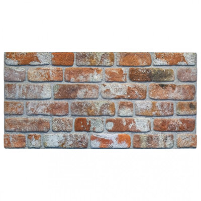19.7" x 39.4" 3D Wall Panel in Red/Gray/Brown (10 pack)