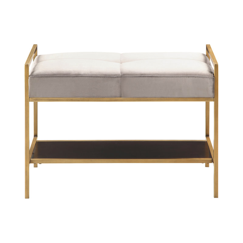 Banc de rangement en métal Jeteron, Gris chaleureux