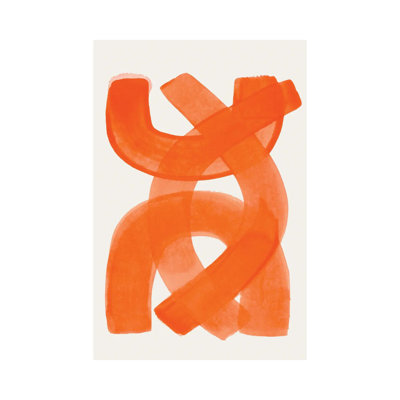 «Orange Brush Strokes» par - Toile tendue