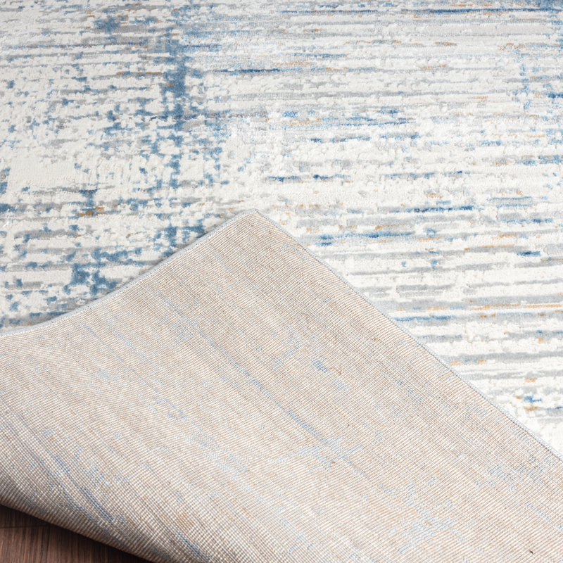 Tapis bleu / gris Michiana, Rectangle de 7 pi 6 po x 9 pi 6 po