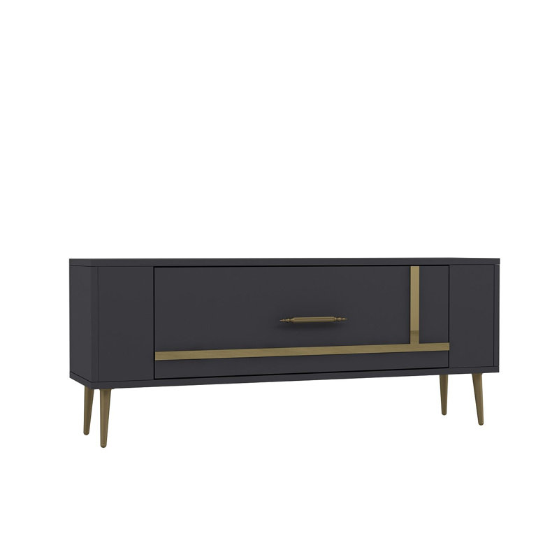 Olivia Unfinished TV Stand, 120cm, Grey/Gold