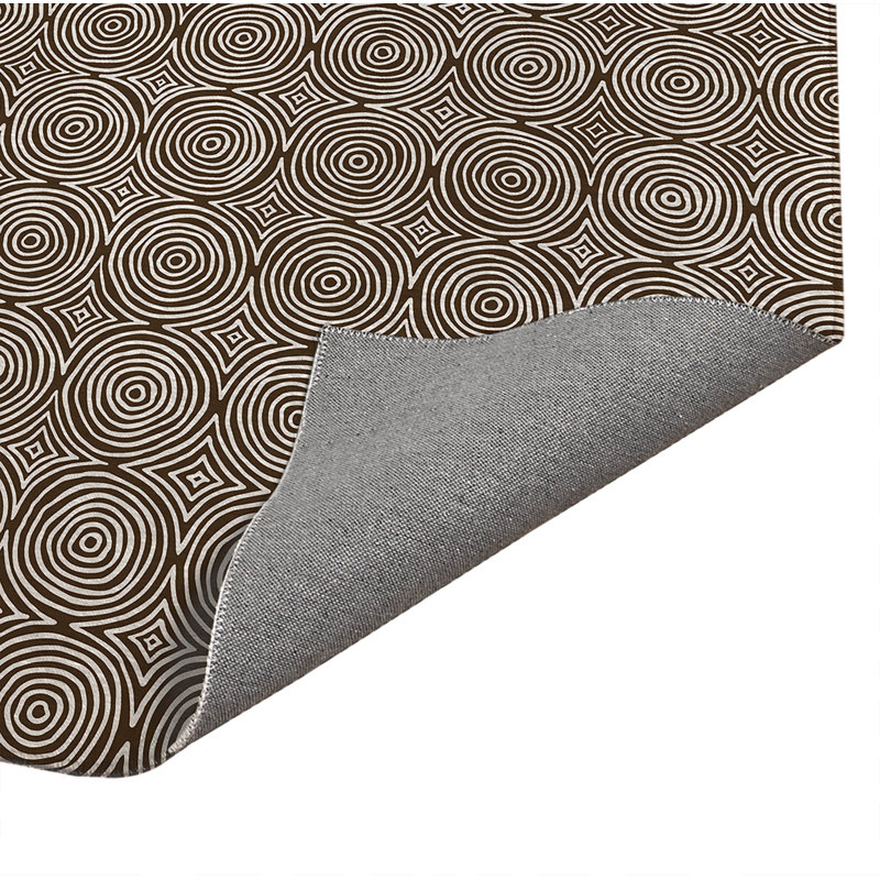 Tapis de bureau léger Rolling Circles, L 84 po x P 60 po, Brun moka