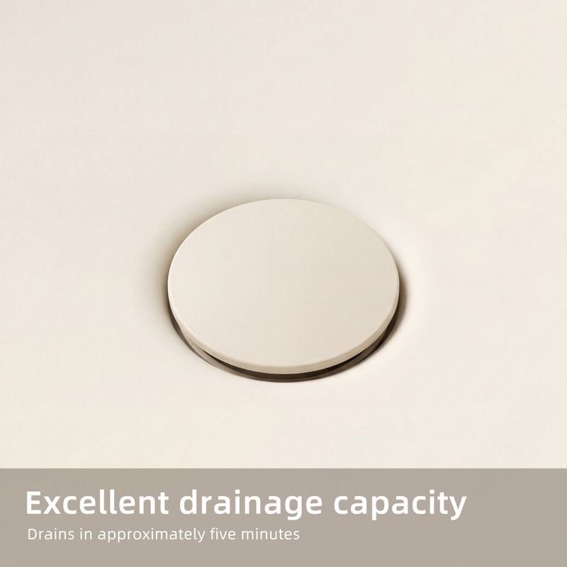 Baignoire autoportante à surface solide de qualité supérieure, baignoire de trempage en résine de pierre moderne avec bonde escamotable et trop-plein - bisque