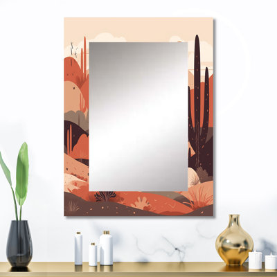 Sublime Desert Simplicity - grand miroir mural minimaliste, miroir traditionnel unique, impression d'art en métal