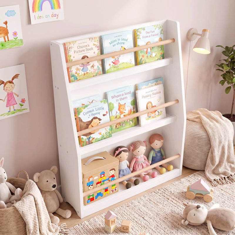 Bibliothèque pour enfants 3 niveaux, Blanc