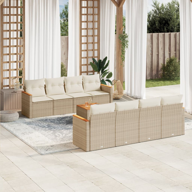 Grand canapé modulaire en rotin PE Vidaxl