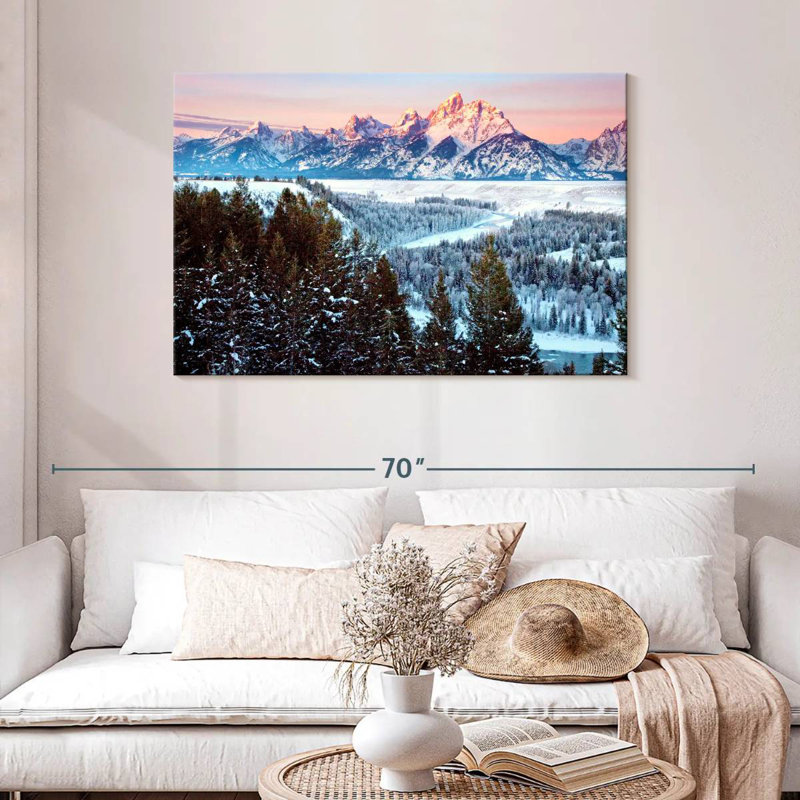 Alvord Grand Teton, lever de soleil en hiver, H 30 po x l 45 po