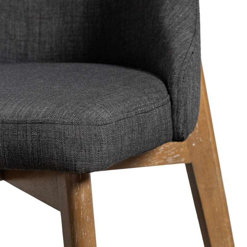 Chaises de salle à manger rembourrées Modern, 6, Brun patiné, Gris foncé