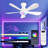 42 Inch Ceiling Fans With Lights And Remote/App Control, Flush Mount Ceiling Fan With RGB Dimmable Light, Noiseless Modern White Small Ceiling Fan For Bedroom Indoor/Outdoor