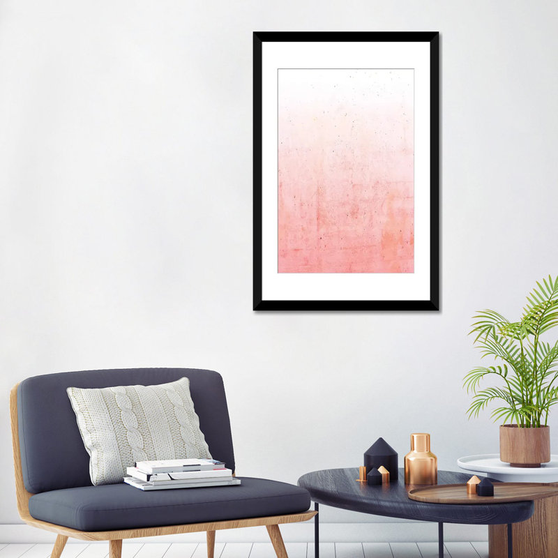 «Pink Ombre», impression sur toile, H 32 po x l 24 po x P 1 po, Papier d'art encadré noir, Blanc
