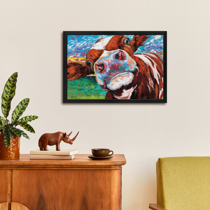 «Curious Cow I» par Carolee Vitaletti, H 24 po x l 32 po