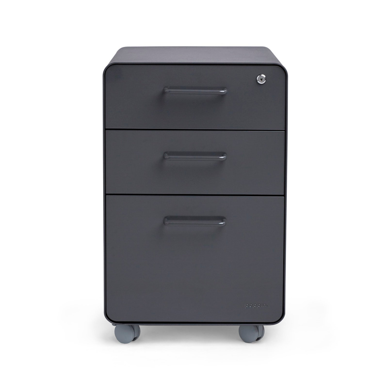 Poppin White Slim 3-Drawer Stow Filing Cabinet