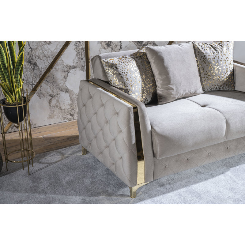 Taupe Modern Offering A Practical Bed Mechanism For Sleeping Arrangement, Under - Seat Compartments Storage Management, And Wood Base