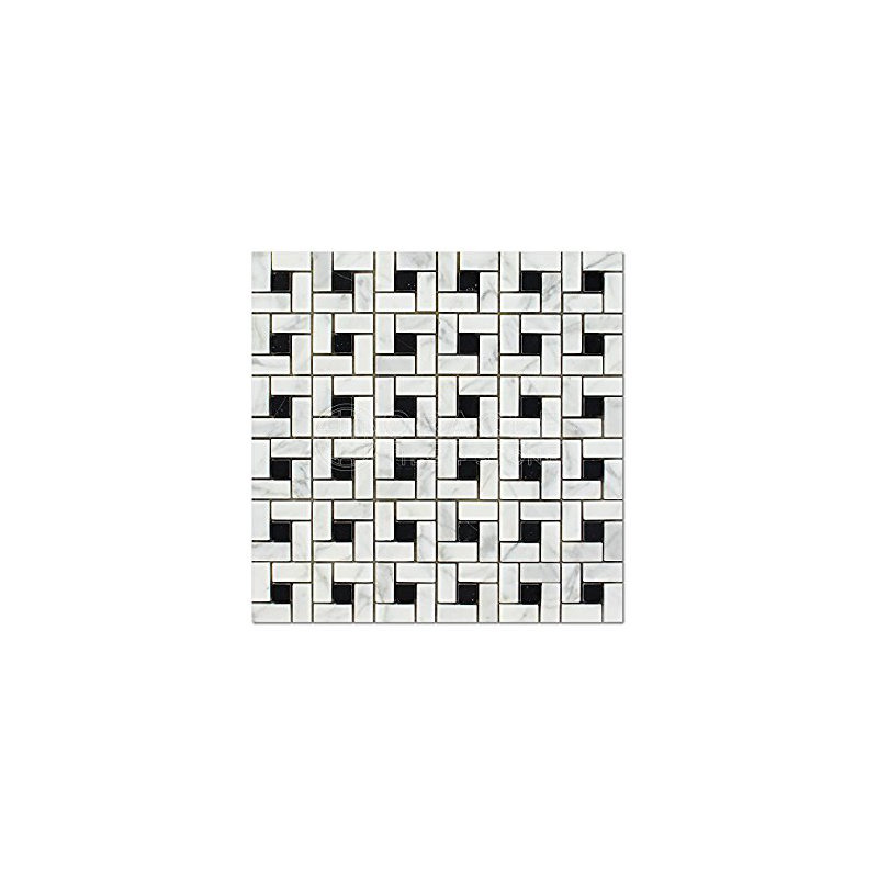 Carreau de mosaïque en marbre 1 "x 2" Carrara