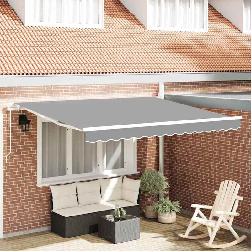 VidaXL Retractable Door / Window Awning, White, 300 cm W x 250 cm D