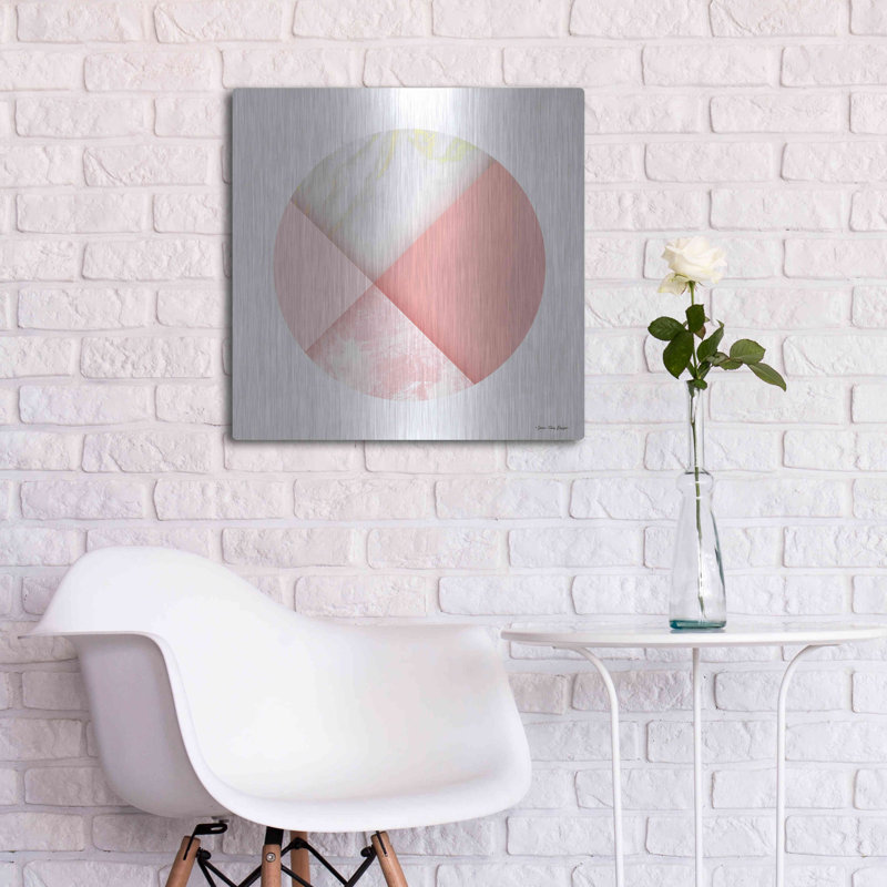 «Pink Marble Circle I» par Seven Trees Design, H 24 po x l 24 po