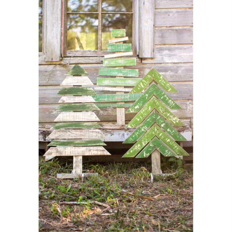 Laurel Foundry Modern Farmhouse Recycled Wooden Tree 3 Piece