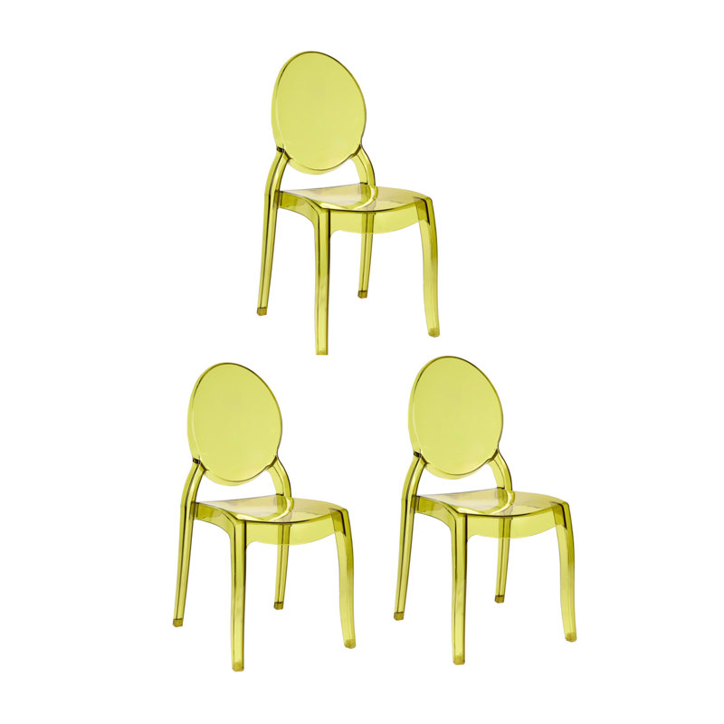 Ensemble de 3 chaises sans accoudoirs en résine Sophia Chivari, Vert