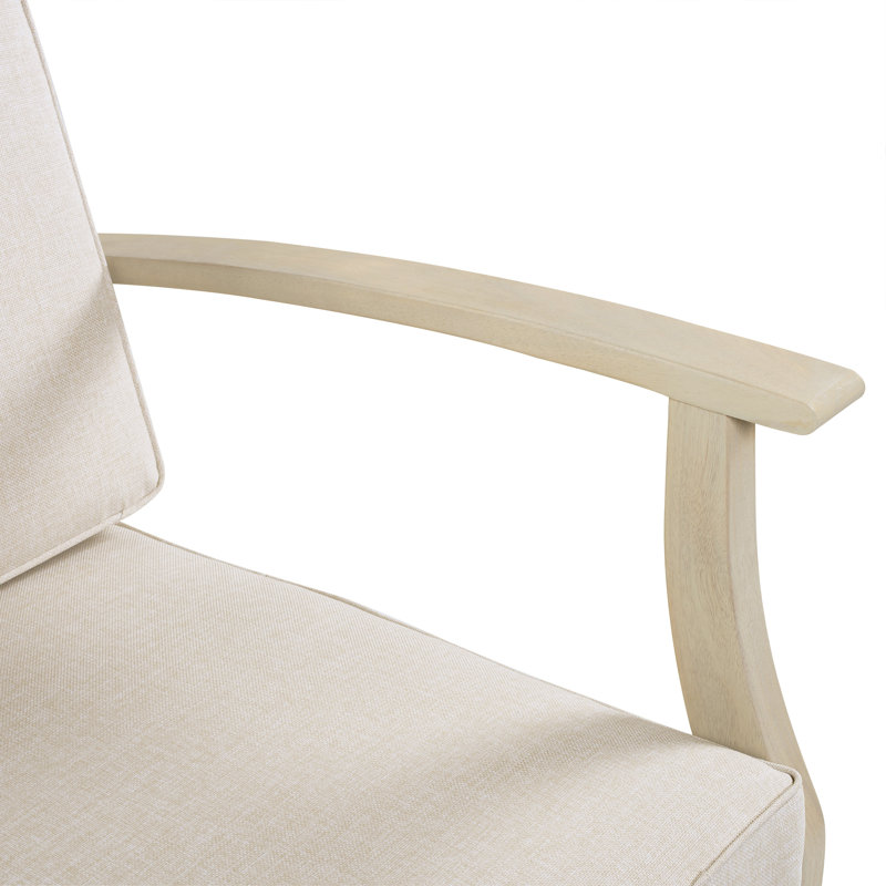 Chaise de patio avec coussins Apolinario, Coussin sable / cadre blanc clair 